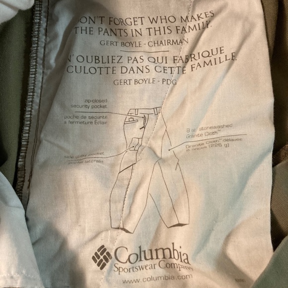 Men's Columbia Khakis 36W 32 L Stonewashed Granite Cloth - Picture 4 of 4